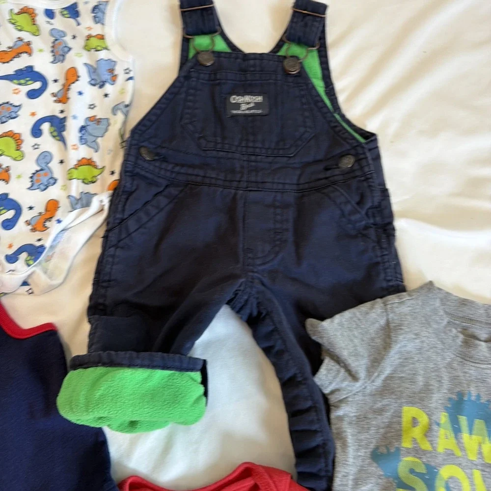 Baby Boy Clothing Lot Size 0-3 Month Some Vintage 11 Pieces Overalls X 2